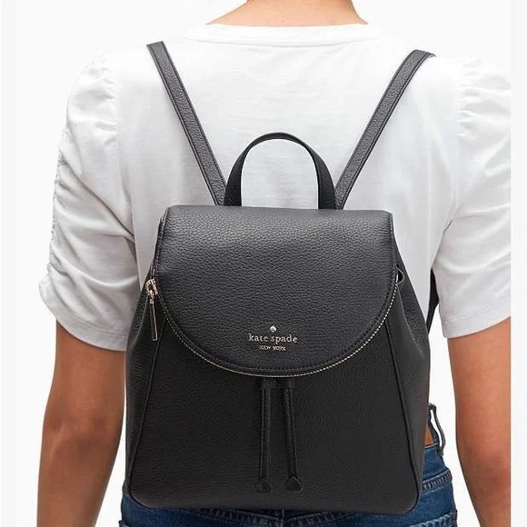 Kate Spade Leila Medium Flap Backpack in Black
